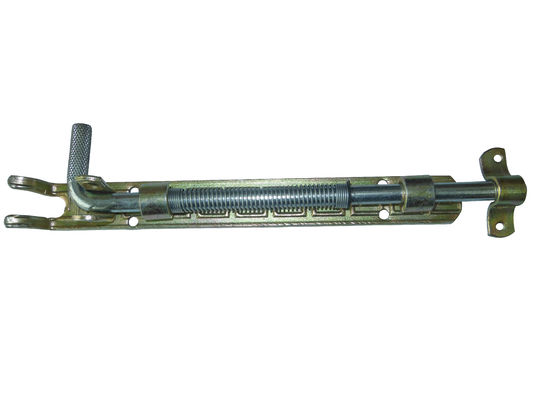 Kaca Pintu Geser Baut Stainless Steel Spring Loaded Slide Bolt Latch Permukaan Seng Kuning