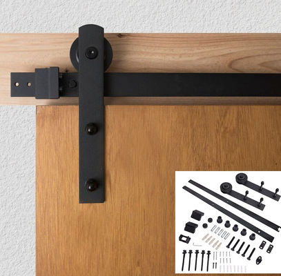 I Shape Black Barn Door Hardware Track Kit Untuk Satu Pintu