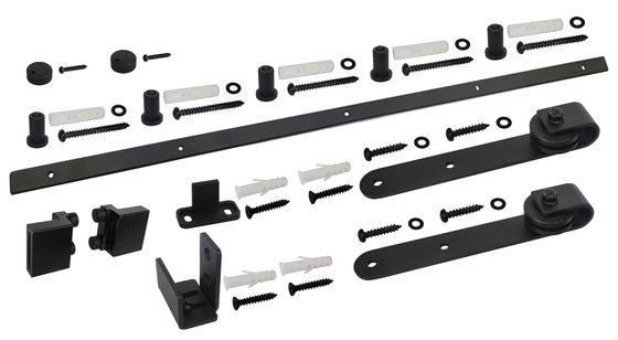 Kabinet Pintu Ganda Mini Barn Door Hardware Kit 8ft 10ft Hitam