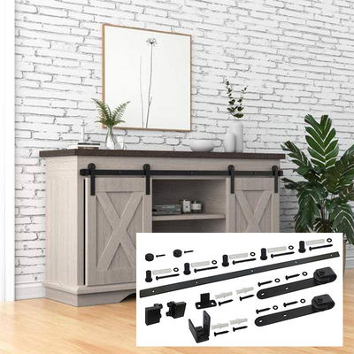 6 Ft Solid Steel Mini Barn Door Hardware Kit Untuk Pintu Kayu Perabotan Ganda