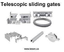 4m Pintu Ganda Telescopic Sliding Gate Hardware Seng Putih