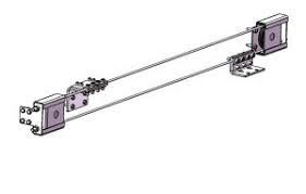 4m Pintu Ganda Telescopic Sliding Gate Hardware Seng Putih