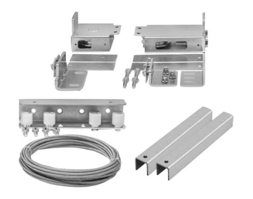 Hardware Pintu Geser Teleskopik Pintu Ganda Galvanis Otomatis 3M 4M