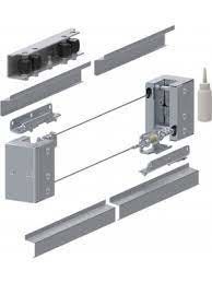Hardware Pintu Geser Teleskopik Pintu Ganda Galvanis Otomatis 3M 4M