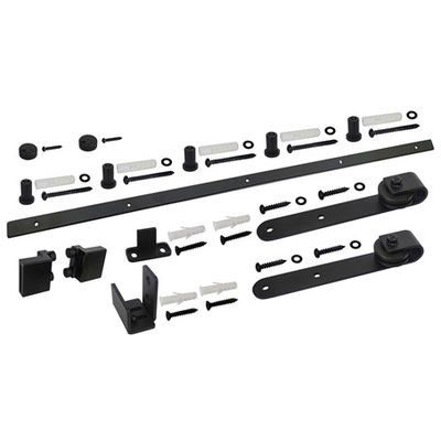 Mini Bent Plate Barn Door Roller Sliding Cabinet Door Kit Hitam
