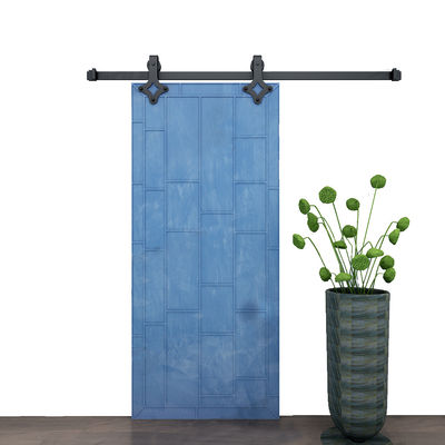 7,5 Ft Sliding Barn Door Hardware Powder Dilapisi Hitam Dengan Rel 2m