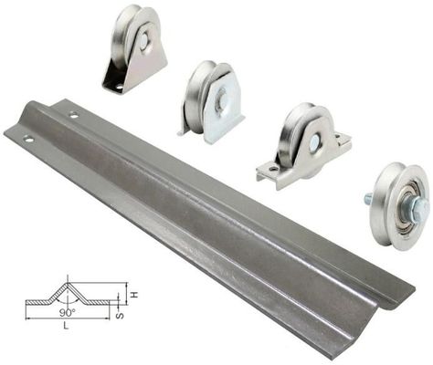 Panduan Tersembunyi Sliding Gate Track Hardware Dan Rollers 55mm