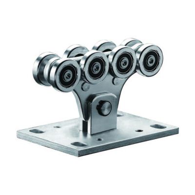 Steel Silver Galvanized Small 8 Carriages Wheels Untuk sistem otomasi gerbang geser Roda Gerbang Kantilever