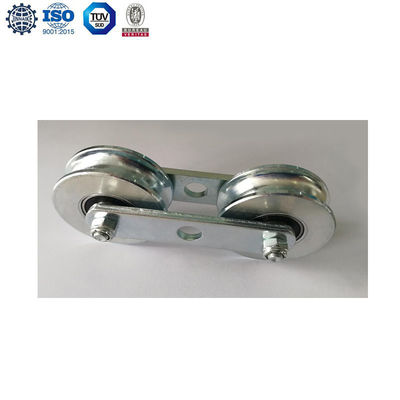 ISO9001 Galvanized Banana Cableway Roller Trolley Pulley Dengan Chains Untuk Banana Farm