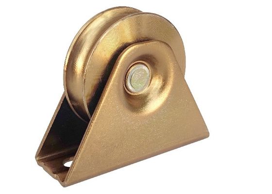 98mm 4 '' Heavy Duty Driveway Gate Wheels V Groove Iron Galvanized