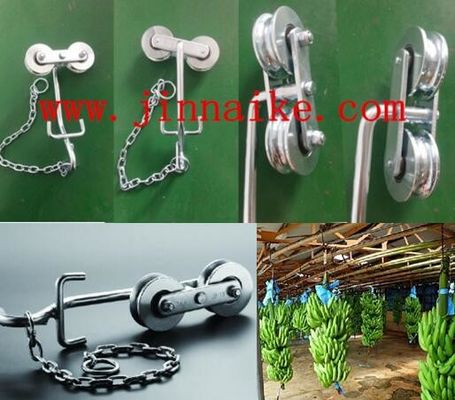 Iron Banana Cableway Roller Zinc Silver Banana Farm Trolley Roller Pulleys