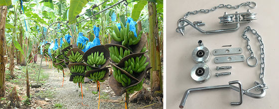 Iron Banana Cableway Roller Zinc Silver Banana Farm Trolley Roller Pulleys