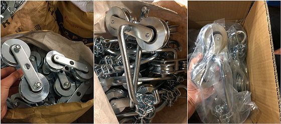 Zinc Silver Banana Cableway Roller ISO9001 SGS