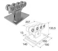 Cantilever Slide Gate Roller Wheel Hardware Baja Logam Besi 8 Roda 10 Roda