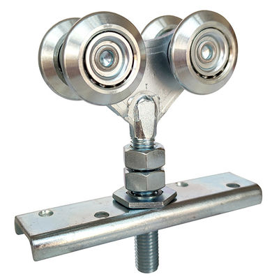Furniture Sliding Hanging Door Rollers 38mm Steel Ball Dengan Forge Center Fixing Plate