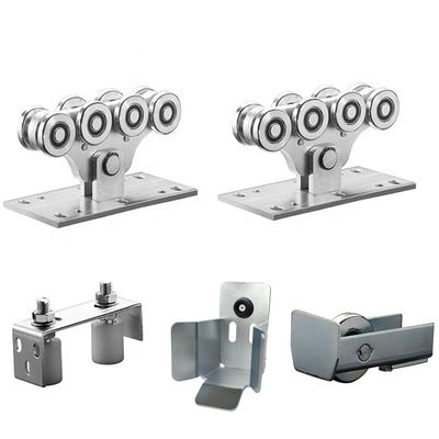 Steel Silver Galvanized Small 8 Carriages Wheels Untuk sistem otomasi gerbang geser Roda Gerbang Kantilever