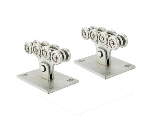 Steel Silver Galvanized Small 8 Carriages Wheels Untuk sistem otomasi gerbang geser Roda Gerbang Kantilever