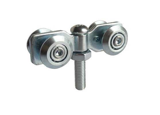 1.5 &quot;Menggantung Pintu Geser Fitting Roller Rail System Dengan Bend Plate Galvanized Steel