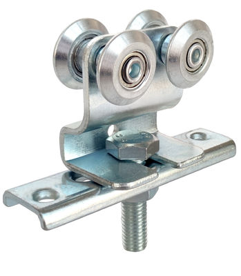 Roller Pintu Gantung Baja Seng Perak Rel 22mm Dengan Baut Yang Dapat Disesuaikan
