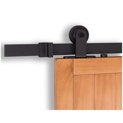 2.25 Tebal Barn Gate Hardware Ceiling Mount 8ft Double Sliding Barn Door Hardware Hitam