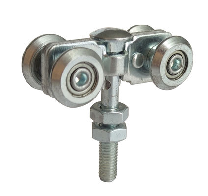 Q235 Steel Galvanized Hanging Door Roller Kit Dengan Forge Center Plate