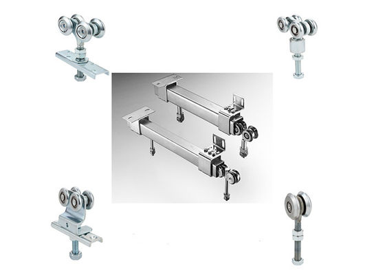 Q235 Steel Galvanized Hanging Door Roller Kit Dengan Forge Center Plate