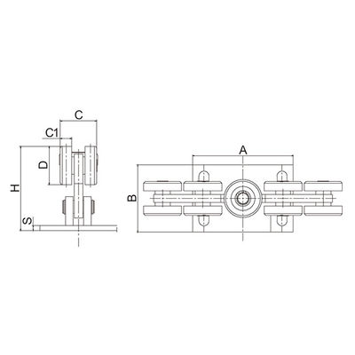 Heavy Duty Iron Silver Chain Link Cantilever Slide Gate Kit 9 Roda 80x80 Track Diprofilkan 68mm
