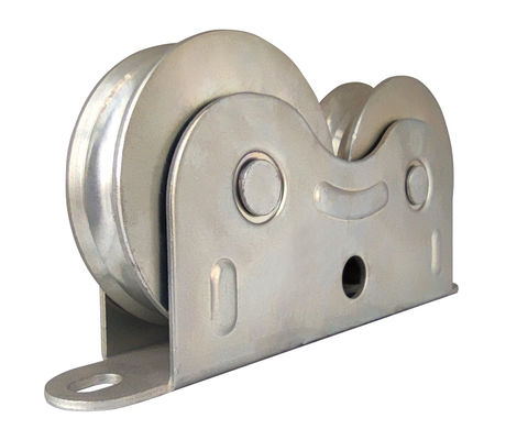 Besi Logam Ganda Sliding Gate Wheel Double Bearing Rollers dengan Eksterior Bracket