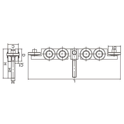 Rol Pintu Gantung Truk Internal 10 Roda Cantilever Gates Guide Wheels JNK
