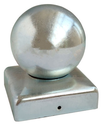 80x80mm Fence Post Caps Dengan Ball Round Galvanized Top White Steel Decorative