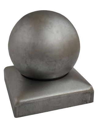 80x80mm Fence Post Caps Dengan Ball Round Galvanized Top White Steel Decorative