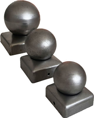 80x80mm Fence Post Caps Dengan Ball Round Galvanized Top White Steel Decorative