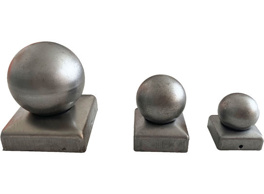 80x80mm Fence Post Caps Dengan Ball Round Galvanized Top White Steel Decorative