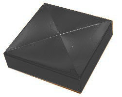 Besi Tempa 3 Inch Square Metal Fence Post Caps 1-3/8 &quot;Segitiga Logam Emas Hitam