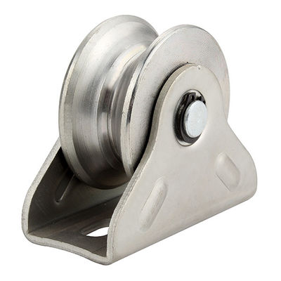 Roda Gerbang Geser Stainless Steel 4 &quot;101.6mm U Dan V Groove Double Bearings