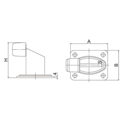 35mm High Center Driveway Gate Stopper Plate Bawah Geser Gerbang Berhenti