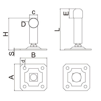 80mm Ground Install Rolling Gate Stopper Untuk Mobil Sapi Dengan Pelat Bawah Karet