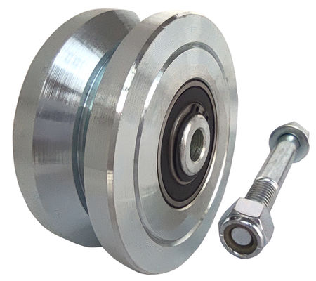 3 &quot;4'' 6&quot; V-Groove Gate Wheel Untuk V-Profile Sliding Gate Track Baja Padat 3000 Lbs 5000 Lbs