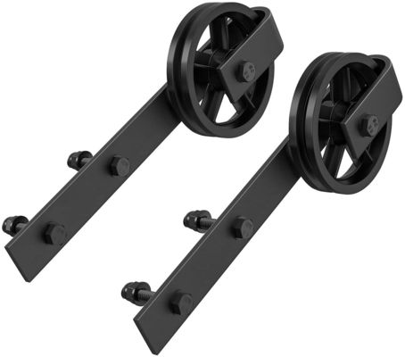 16 ft 12 ft 7 '8' Barn Gate Hardware pemasangan di langit-langit pintu gudang bypass ganda hardware Lurus