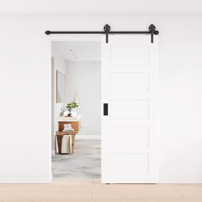 16 ft 12 ft 7 '8' Barn Gate Hardware pemasangan di langit-langit pintu gudang bypass ganda hardware Lurus