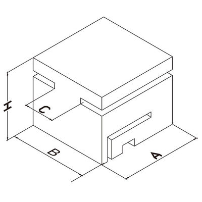 74x76x62.2mm Sliding Gate Nylon Guide Block 75mm Putih