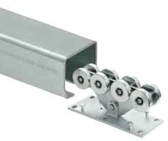 Tugas Berat Pintu Geser Kereta Logam Besi Multi Wheel Pulley Door Silver 920KG