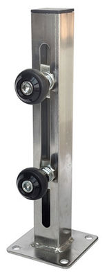Double Roller Sliding Gate Guide Rollers Bracket 0-195mm Menyesuaikan Stainless Steel 304