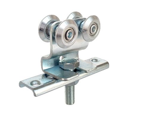 PUTIH ZINC 4 ROLLER PINTU gantung FITTING rel gantung SLIDING ROLLER PINTU gantung DENGAN BEND PLATE