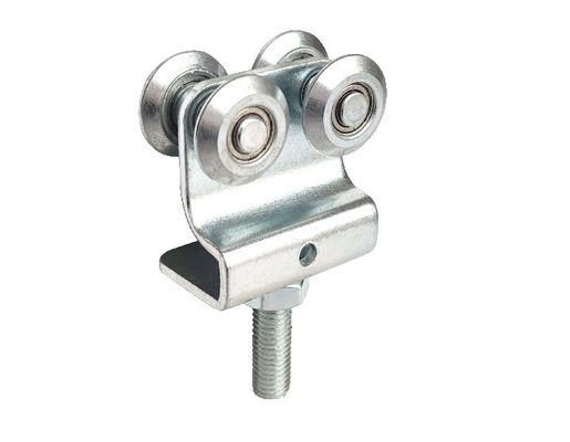 PUTIH ZINC 4 ROLLER PINTU gantung FITTING rel gantung SLIDING ROLLER PINTU gantung DENGAN BEND PLATE