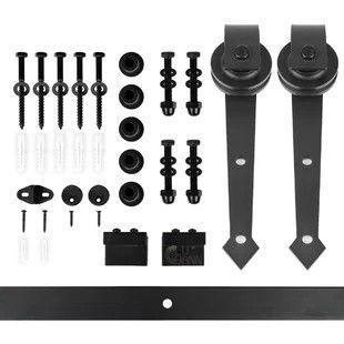 80kg Heavy Duty Sliding Closet Door Hardware Track Rail Kit Sistem 6.6ft Steel Arrow
