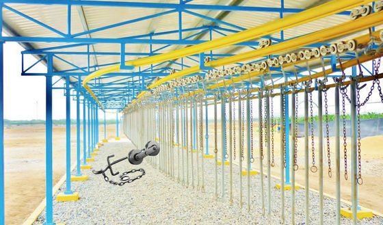 56mm-64mm Besi Baja Seng Perak Cableway Banana Farm Trolley Roller Pulley