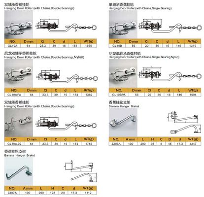 56mm-64mm Besi Baja Seng Perak Cableway Banana Farm Trolley Roller Pulley