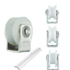 Trapesium braket pintu katrol bantalan bergulir pintu besi katrol perangkat keras kit