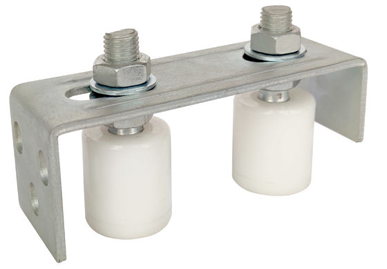 Dual Rollers Sliding Gate Guide Bracket L Posting Belakang Universal Heavy Duty Adjustable 64mm